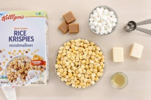 Rice Krispies, Marshmallows, and Caramel Display