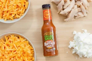 Bottle of Buffalo Sauce with Dip Ingredients