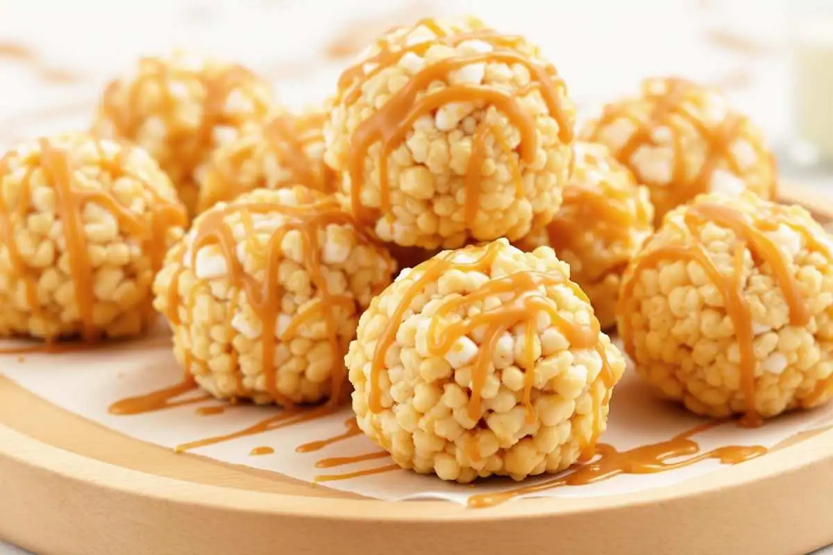 Caramel Marshmallow Rice Krispie Ball