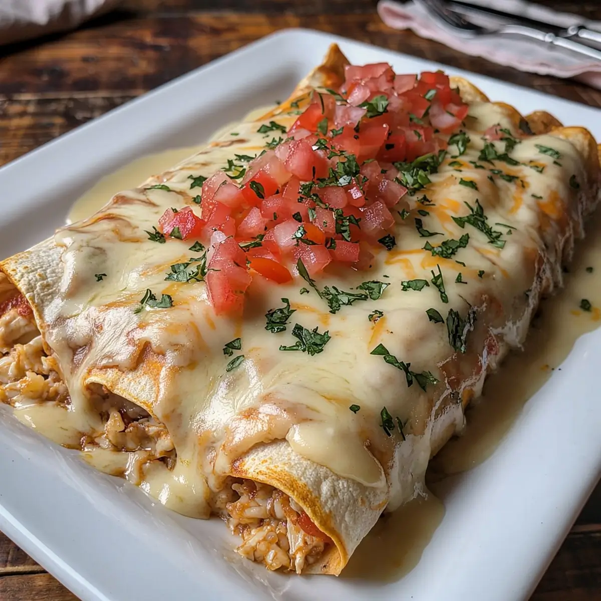 Queso Chicken Enchiladas