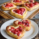 strawberry cream cheese heart danishes